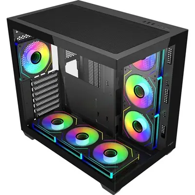 FSP M341 ARGB táp nélküli ablakos Mid Tower számítógépház fekete – 2. kép