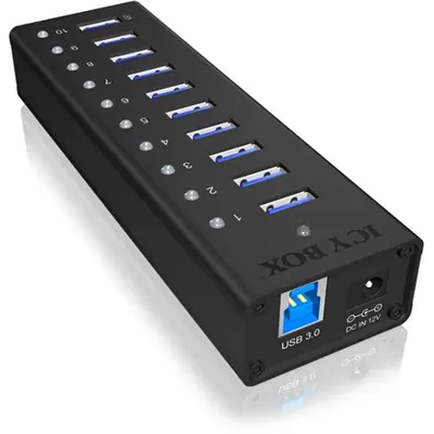 Raidsonic ICY BOX IB-AC6110 10 portos USB3.0 hub táppal – 2. kép