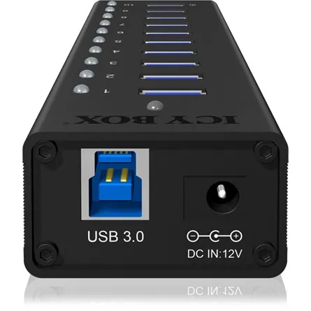 Raidsonic ICY BOX IB-AC6110 10 portos USB3.0 hub táppal – 4. kép