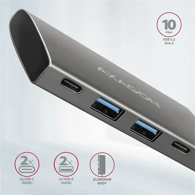 AXAGON HMC-4G2 SuperSpeed USB-C 10Gbps SpeedSter 4 hub – 2. kép