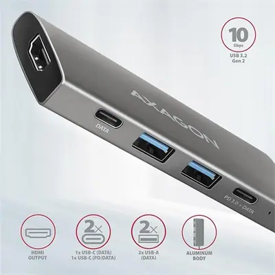 AXAGON HMC-5G2 SuperSpeed USB-C 10 Gbps SpeedSter 5H hub – 2. kép
