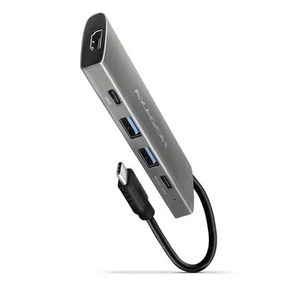 AXAGON HMC-5 Superspeed USB-C Speedster 5H HUB Silver