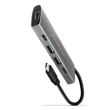 AXAGON HMC-5 Superspeed USB-C Speedster 5H HUB Silver
