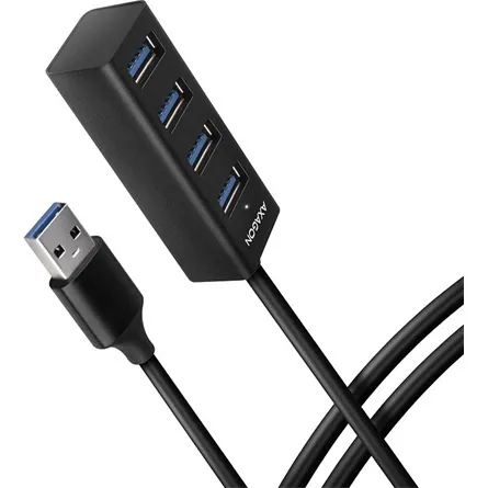 AXAGON HUE-M1AL SuperSpeed USB-A Mini Hub 4-Portos USB3.2 HUB Metal black