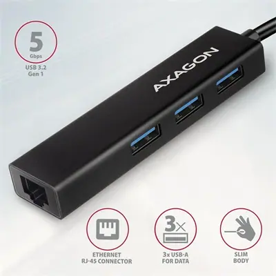 AXAGON HMC-GL3A SuperSpeed USB-C hub + Gigabit LAN Black – 2. kép