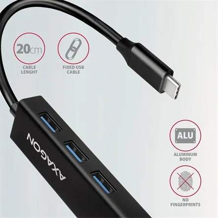 AXAGON HMC-GL3A SuperSpeed USB-C hub + Gigabit LAN Black – 5. kép