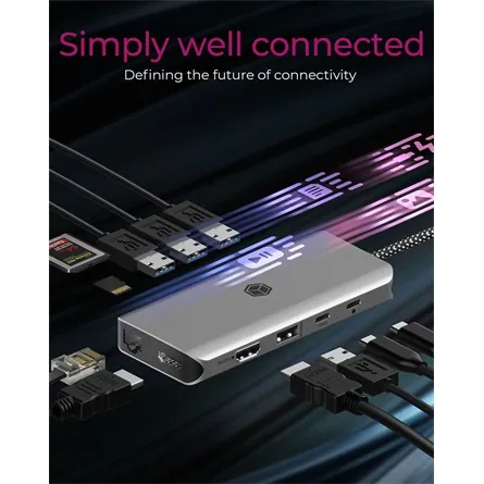 Raidsonic ICY BOX 12-in-1 USB-C dokkoló szürke – 4. kép