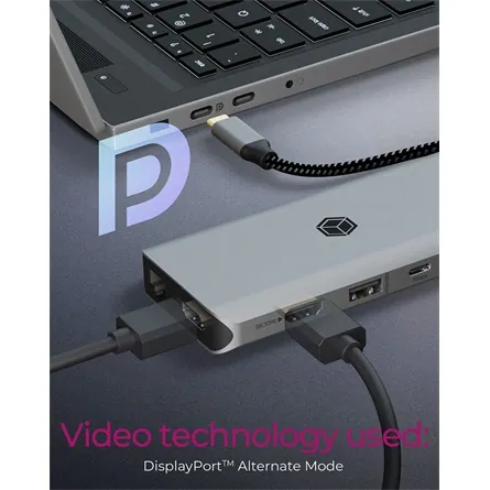Raidsonic ICY BOX 12-in-1 USB-C dokkoló szürke – 5. kép