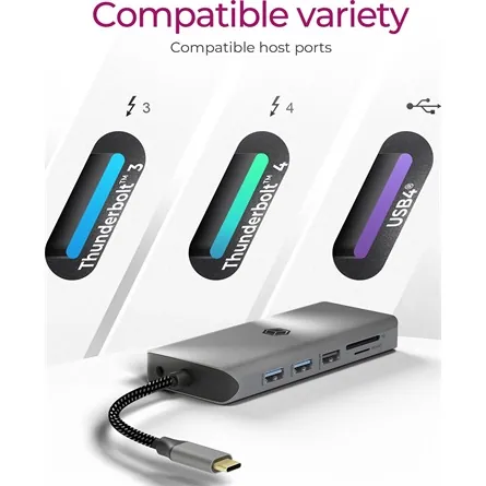 Raidsonic ICY BOX 12-in-1 USB-C dokkoló szürke – 7. kép