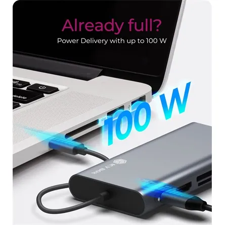 Raidsonic ICY BOX 10-in-1 10-port 100W USB-C dokkoló ezüst – 5. kép