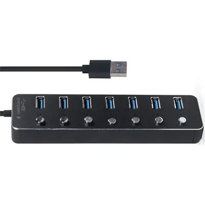 Gembird UHB-U3P7P-01 7-portos USB3.1 HUB Black – 2. kép
