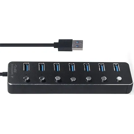 Gembird UHB-U3P7P-01 7-portos USB3.1 HUB Black – 2. kép