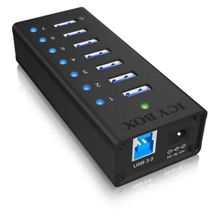 Raidsonic ICY BOX 7 portos USB3.0 HUB táppal – 4. kép