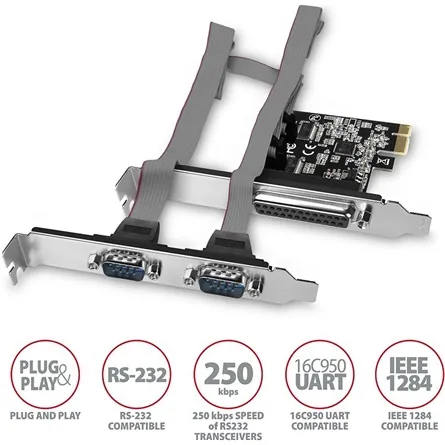AXAGON PCEA-PSN PCIE 1x Paralel + 2x Serial – 2. kép