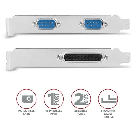 AXAGON PCEA-PSN PCIE 1x Paralel + 2x Serial – 3. kép