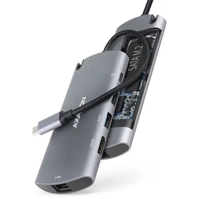 AXAGON HMC-6M2 SuperSpeed USB-C Combo 6in1 Hub
