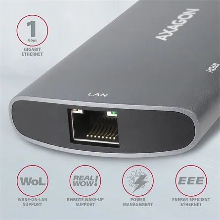 AXAGON HMC-6M2 SuperSpeed USB-C Combo 6in1 Hub – 4. kép