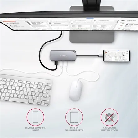 AXAGON HMC-6M2 SuperSpeed USB-C Combo 6in1 Hub – 6. kép