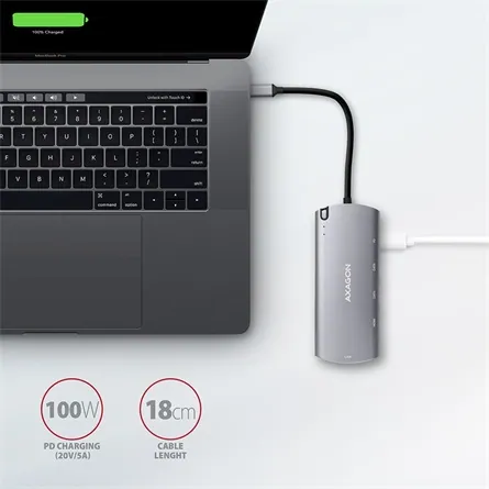 AXAGON HMC-6M2 SuperSpeed USB-C Combo 6in1 Hub – 7. kép