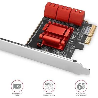 AXAGON PCES-SA6 PCIe controller 6x SATA 6G – 2. kép