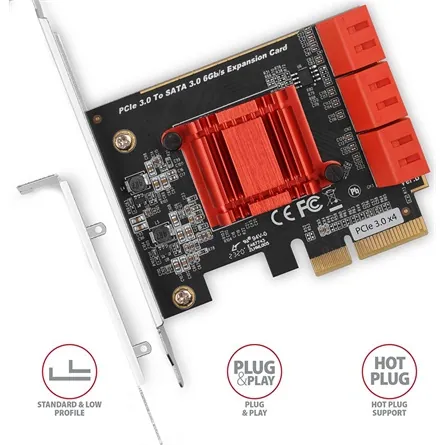 AXAGON PCES-SA6 PCIe controller 6x SATA 6G – 3. kép