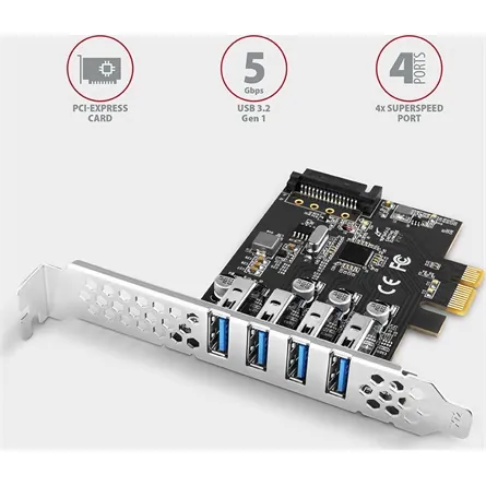 AXAGON PCEU-43RS PCIe Controller 4x SuperSpeed USB – 2. kép