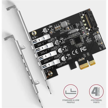 AXAGON PCEU-43RS PCIe Controller 4x SuperSpeed USB – 3. kép