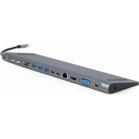 Gembird A-CM-COMBO9-01 USB Type-C 9-in-1 Multi-Port Adapter Space Grey