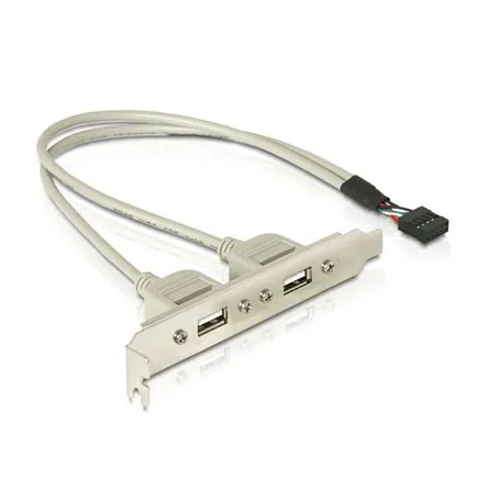 Delock USB-A Pinheader 9pin -> 2db USB-A 2.0 F/F hátlapi kivezetés 0.3m