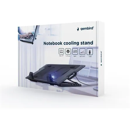 Gembird NBS-1F17T-01 notebook hűtőpad / állvány fekete – 4. kép