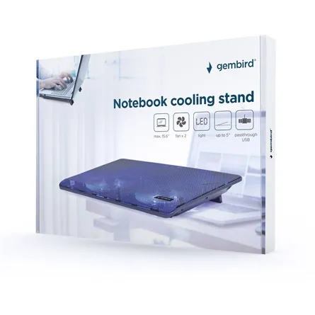 Gembird NBS-2F15-05 LED Notebook hűtő Black – 2. kép