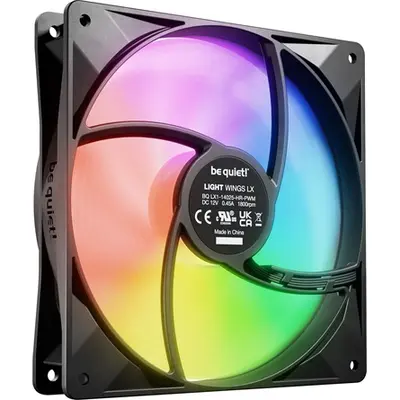 Be Quiet! Cooler 14cm - LIGHT WINGS LX 140mm PWM high-speed Triple-Pack (RGB, 1800rpm, 30,5dB, fekete) – 2. kép