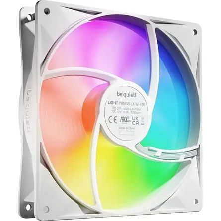 Be Quiet! Cooler 14cm - LIGHT WINGS LX 140mm PWM White Triple-Pack (RGB, 1200rpm, 22,9dB, fehér) – 3. kép
