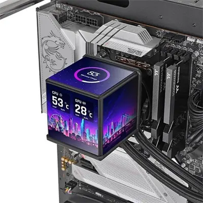 Thermaltake MINECUBE 360 Ultra ARGB Sync AIO processzor vízhűtő fekete – 2. kép