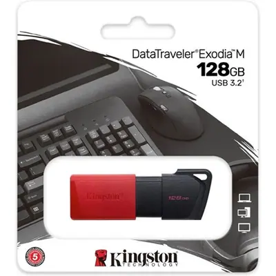 Kingston 128GB DataTraveler Exodia M USB3.2 Black/Red