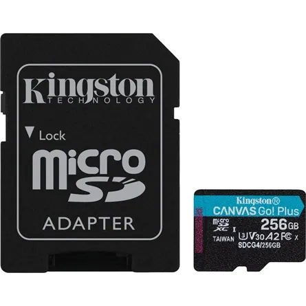 Kingston 256GB microSDXC Canvas Go Plus Gen4 Class 10 UHS-I U3 + adaper – 3. kép