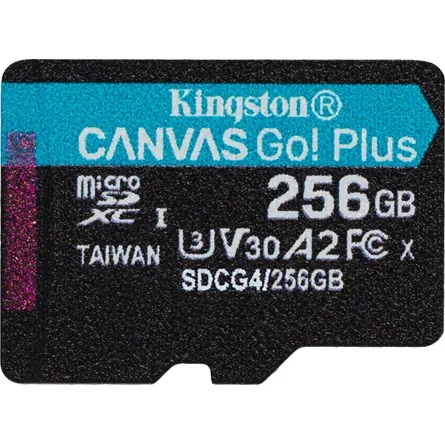 Kingston 256GB microSDXC Canvas Go Plus Gen4 Class 10 UHS-I U3 + adaper – 5. kép