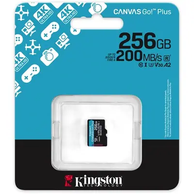Kingston 256GB microSDXC Canvas Go Plus Gen4 Class 10 UHS-I U3 + adaper nélkül
