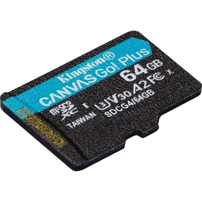 Kingston 64GB microSDXC Canvas Go Plus Gen4 Class 10 UHS-I U3 + adaper nélkül – 2. kép