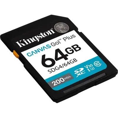 Kingston 64GB Canvas Go! Plus UHS-1 Class10 U3 V30 SDXC memóriakártya fekete – 2. kép