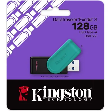 Kingston 128GB DataTraveler Exodia S USB3.2 Black/Turquoise