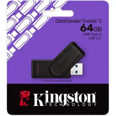 Kingston 64GB DataTraveler Exodia S USB3.2 Black