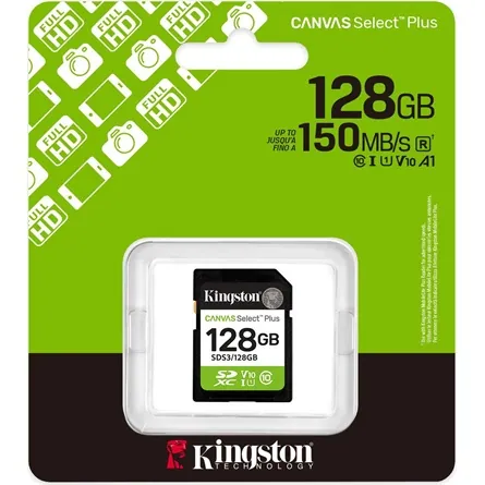Kingston 128GB SDXC Canvas Select Plus Gen3 Class 10 UHS-I U1 V10
