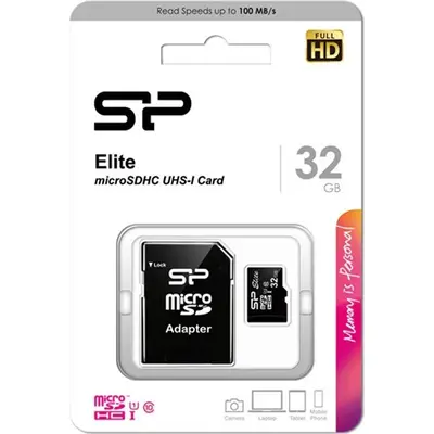 SD Micro   32GB HC Silicon Power 1Adapter UHS-I U1 SP032GBSTHBV1V20SP
