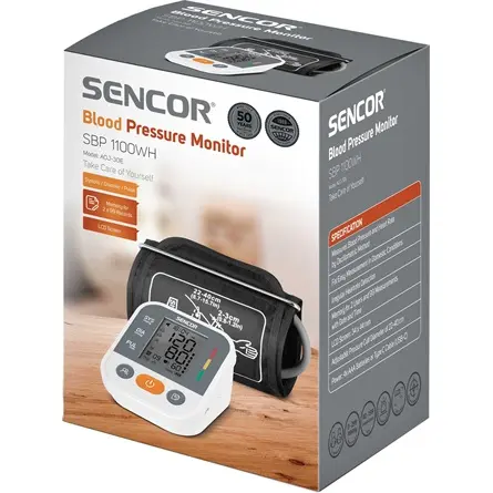 SENCOR SBP 1100WH Digitális vérnyomásmérő, Fehér – 7. kép