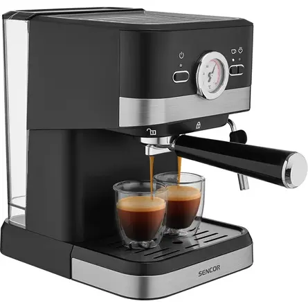 SENCOR SES 1721BK Eszpresszó karos kávéfőző, 20bar, víztartály: 1,5L, 1050W, Fekete – 2. kép