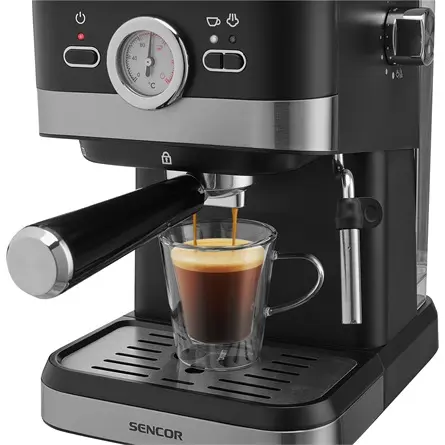 SENCOR SES 1721BK Eszpresszó karos kávéfőző, 20bar, víztartály: 1,5L, 1050W, Fekete – 7. kép
