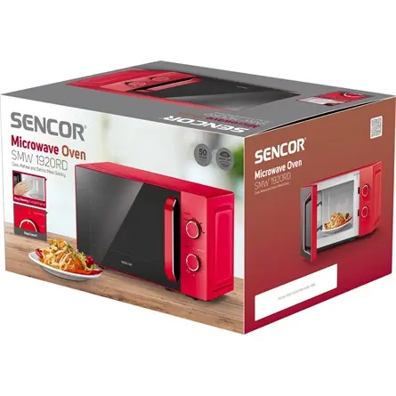 SENCOR SMW 1920RD Mikrohullámú sütő, 5 fokozta, 20L, 700W, Piros – 8. kép