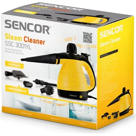 SENCOR SSC 3001YL Gőztisztító, víztartály:350ml, Sárga/Fekete – 3. kép