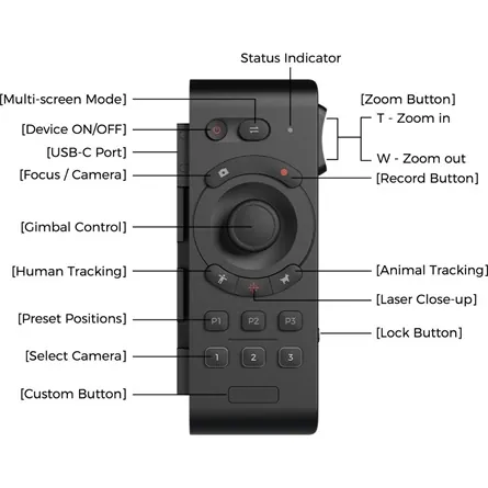 Obsbot Tail Air Smart Bluetooth távvezérlő fekete – 7. kép